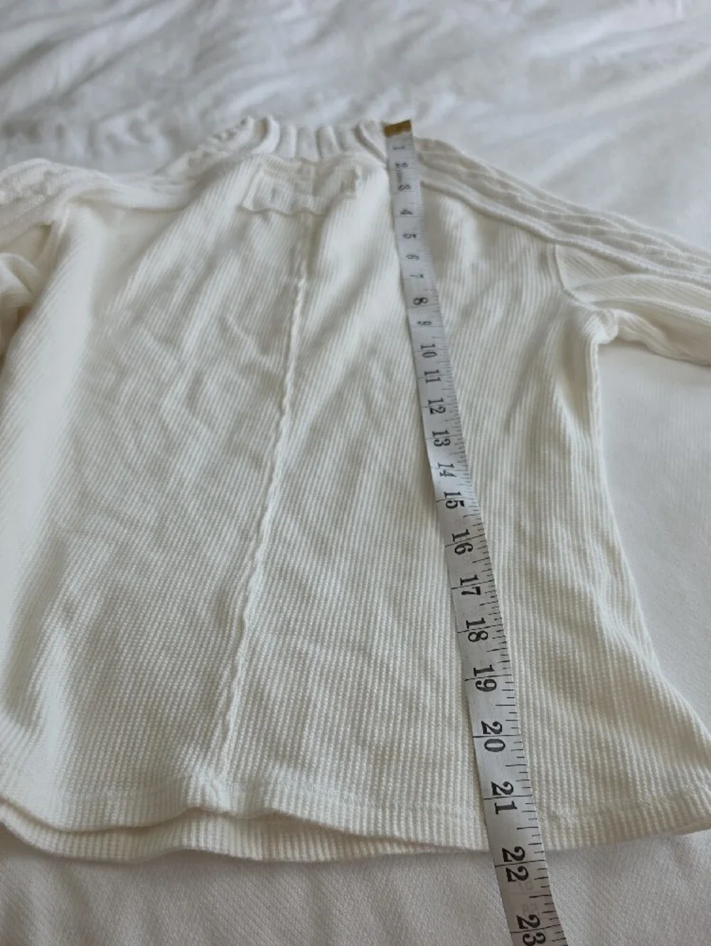 WE THE FREE FREE PEOPLE | Breezy Swit Ribbed Mock Neck Top White Cotton | S
